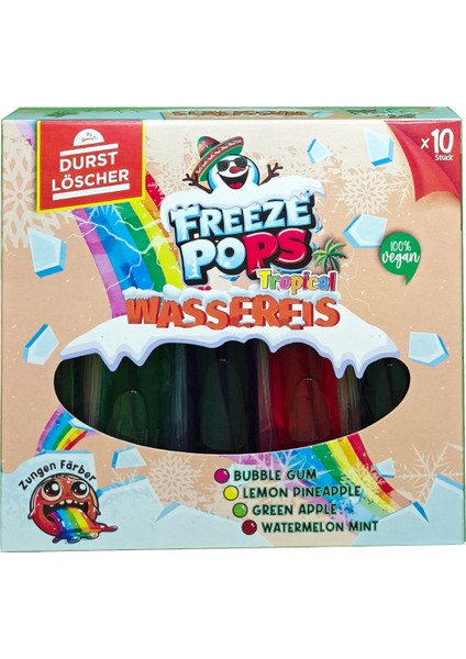 DURST LÖSCHER FREEZE POPS TROPICAL RENKLİ DİL BOYAYAN VEGAN MEYBUZLAR - 10'LU modelleri