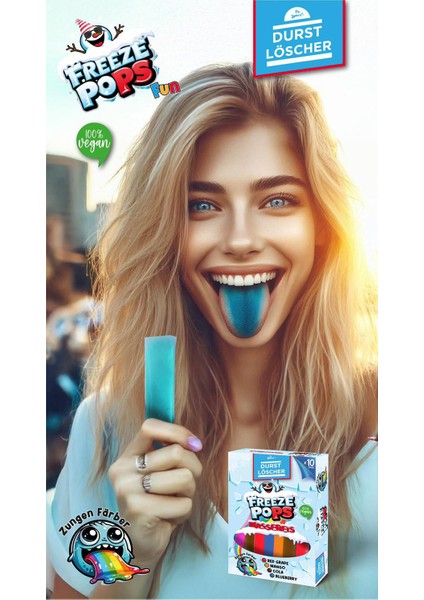 DURST LÖSCHER FREEZE POPS TROPICAL RENKLİ DİL BOYAYAN VEGAN MEYBUZLAR - 10'LU indirimleri