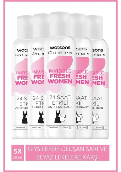 Invisible Fresh Women Aromatik Deodorant 150 ml x 5