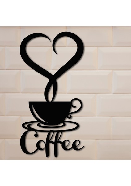 Kalpli Coffee Yazılı Kahve Köşesi Temalı Metal Tablo 25X50 cm modelleri