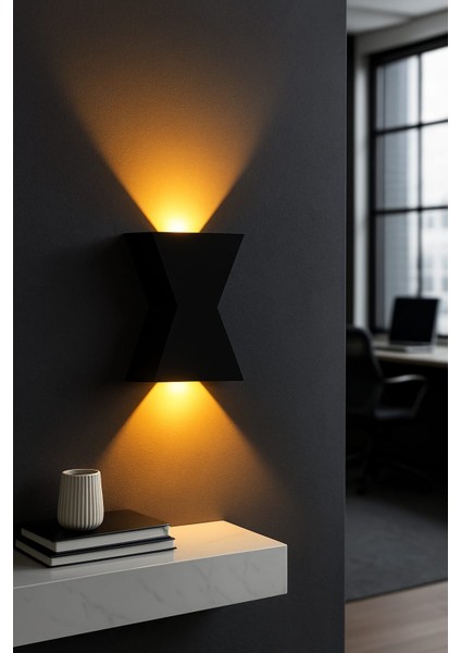 3D Design Zaman Pilli Dekoratif Duvar Aydınlatması Aplik Gece Lambası (Siyah- Günışığı) indirimleri