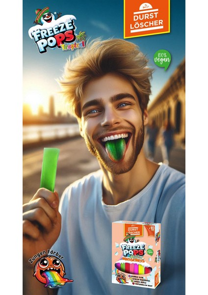 DURST LÖSCHER FREEZE POPS FUN RENKLİ DİL BOYAYAN VEGAN MEYBUZLAR - 10'LU indirimleri