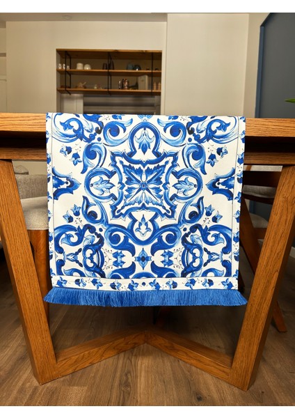 Saks Püsküllü, Çini 01 Desen 40X140CM Runner modelleri