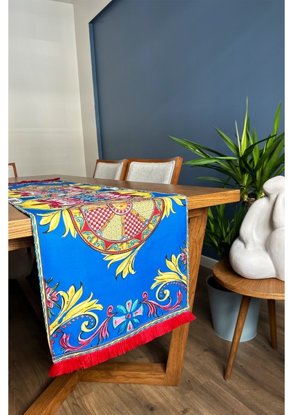 Kırmızı Püsküllü, Milano 01 Desen 40X140CM Runner