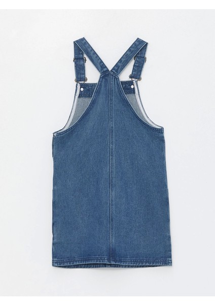 Lcw Kids Indigo Kare Yaka Kız Çocuk Jean Salopet Elbise fiyatları