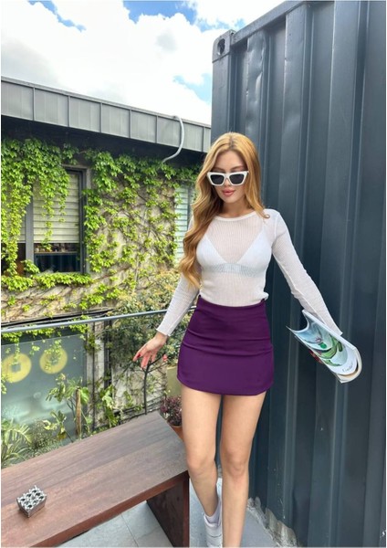 Zra Model Mini Şort Etek Önden Etek Arkadan Şort Görünüm