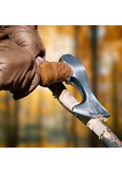 Gerçek Viking Baltası Tasarım Tescilli Kamp Baltası Hakiki Deri Kılıf Hediyeli Ceviz Ağacı Saplı fırsatları