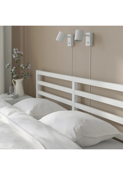 Tarva Luröy Karyola 140X200 cm Beyaz Vernikli Çift Kişilik Masif Çam Esnek Lata modelleri