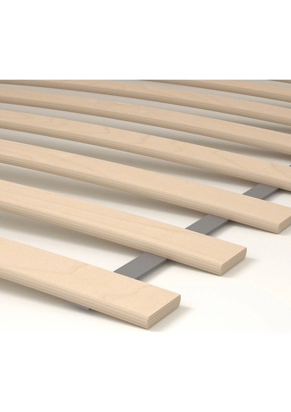 Tarva Luröy Karyola 140X200 cm Beyaz Vernikli Çift Kişilik Masif Çam Esnek Lata