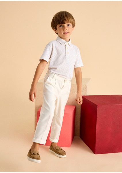 Erkek Çocuk Keten Pantolon Krem 3563