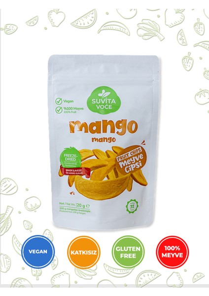 Kuru Mango Meyve Cipsi – Dondurularak Kurutulmuş Freeze Dried | Glutensiz · Katkısız