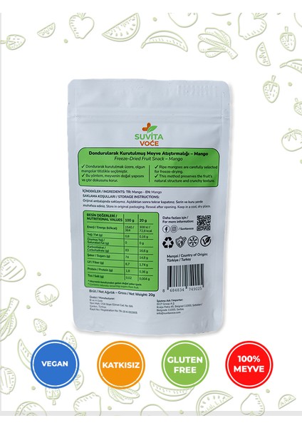 Kuru Mango Meyve Cipsi – Dondurularak Kurutulmuş Freeze Dried | Glutensiz · Katkısız modelleri