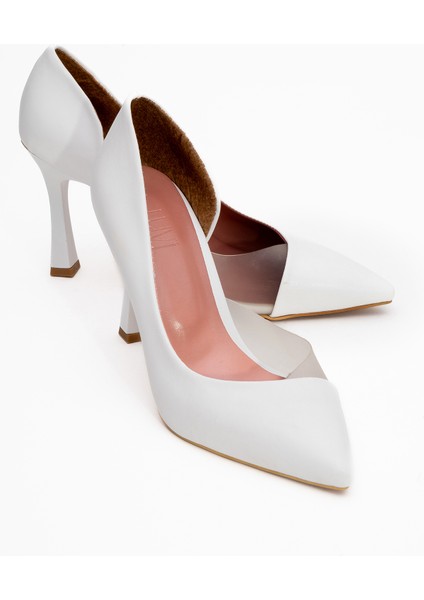 Kadın Beyaz Topuklu Ayakkabı 9 cm Topuk Yüksekliği Kaymaz Taban Günlük Kullanım için
