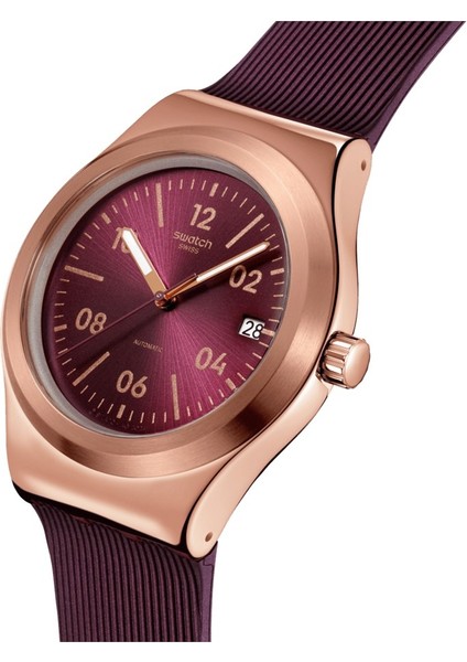 YIG401 Swatch Burgundy Story Unisex Kol Saati modelleri