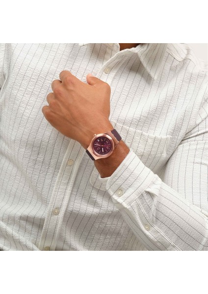 YIG401 Swatch Burgundy Story Unisex Kol Saati indirimleri