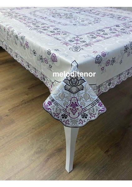 Dora Dokuma Kilim Işleme Goblen Görünümlü Pano Desen Elyaf Astarlı Pvc Muşamba Masa Örtüsü