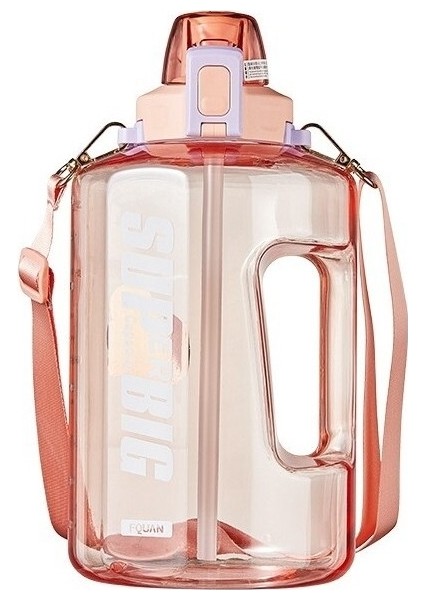 Açık Saman Su Bardağı Fitness Su Isıtıcısı Uzay Kupası Çift Kullanımlı Halat Spor Şişesi 2500 Ml. (Yurt Dışından)