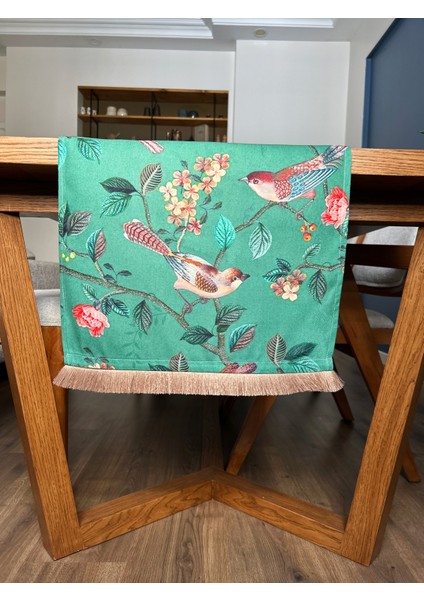 Kahverengi Püsküllü, Birds Desen 40X140CM Runner modelleri