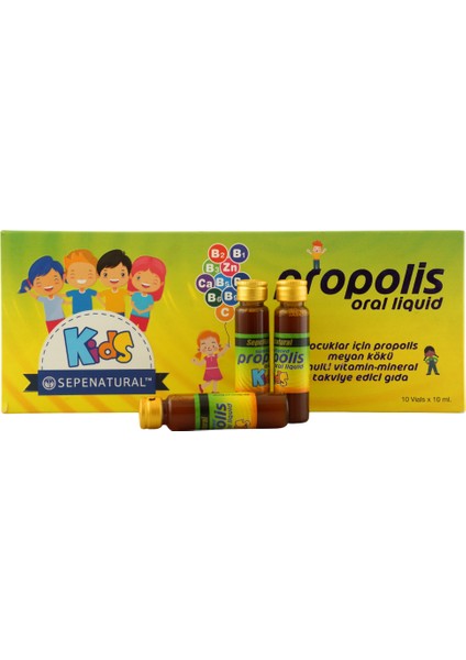 Sepe Natural Tatlandırılmış Vitamin Destekli Propolis Kids 10Ml X 10 A