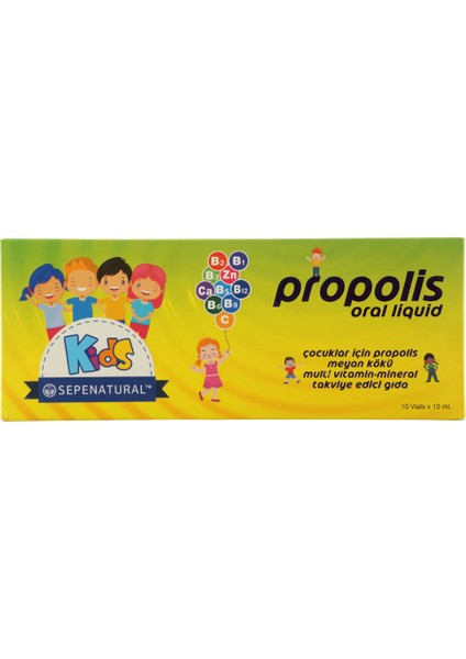Sepe Natural Tatlandırılmış Vitamin Destekli Propolis Kids 10Ml X 10 A fiyatları
