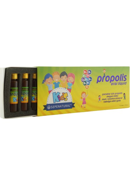 Sepe Natural Tatlandırılmış Vitamin Destekli Propolis Kids 10Ml X 10 A fırsatları