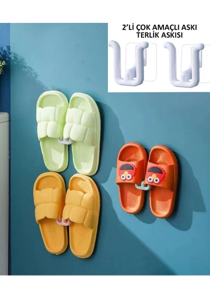 Güçlü Plastik Yapışkanlı Banyo Mutfak Hol Vb. Alanlar Için Çok Amaçlı Askı Terlik Askısı