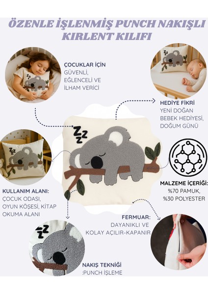 Koala Punch Kırlent Kılıfı fiyatları