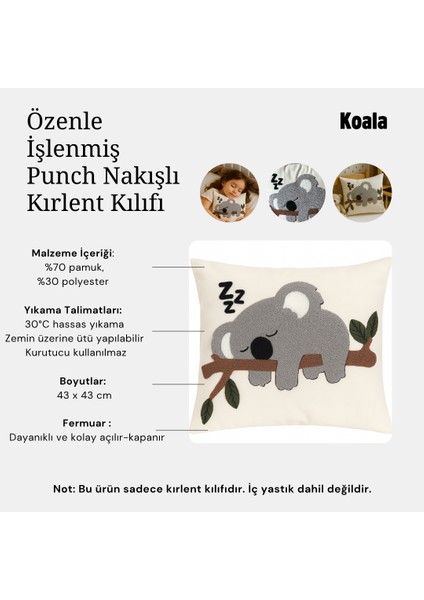 Koala Punch Kırlent Kılıfı