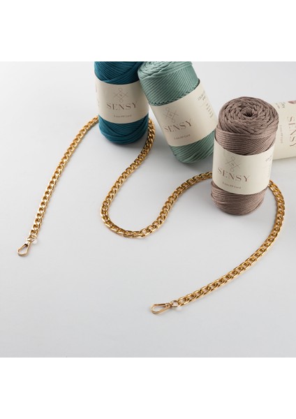 Alem Model Demir Çanta Zinciri Kadın Aksesuarı 120 cm Düz Desen ile Şık Tasarım