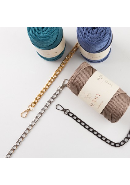 Alem Model Demir Çanta Zinciri Kadın Aksesuarı 120 cm Düz Desen ile Şık Tasarım indirimleri