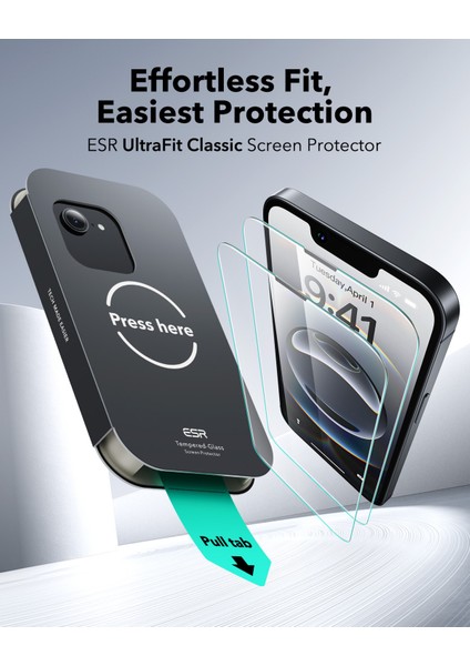 iphone 16E/14/13 Pro/13 Anti-Static Temperli Full Cam Ekran Koruyucu Kolay Kurulum Kiti - 2 Adet