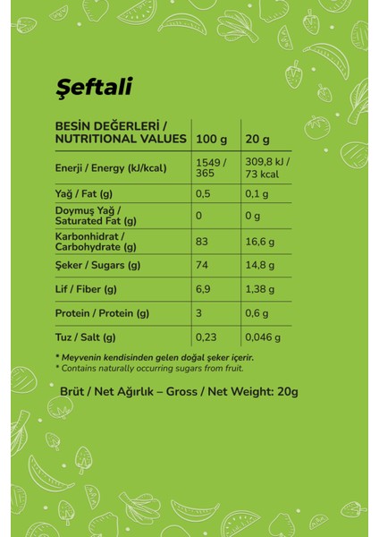 Kuru Şeftali Meyve Cipsi – Dondurularak Kurutulmuş Freeze Dried | Glutensiz · Katkısız fiyatları