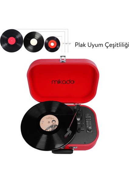 Nostalgia MN-101 Kırmızı USB + RCA + Bluetooth Destekli Müzik Kutusu modelleri