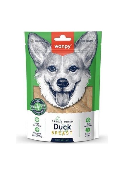 Dondurularak Kurutulmuş Ördek Göğüs Köpek Ödülü 40GR