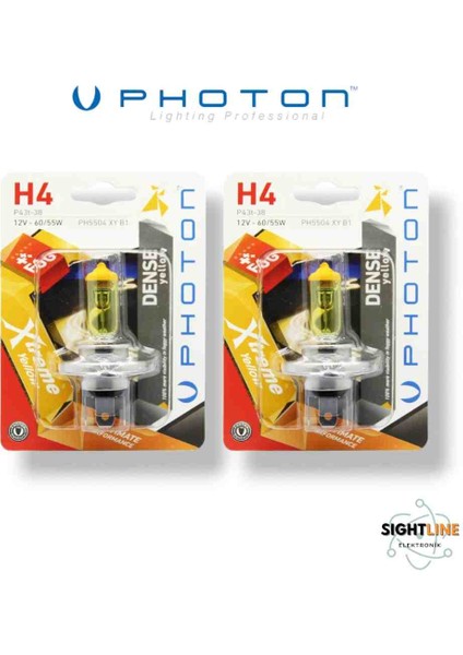 Extreme Yellow H4 Halogen Far Ampül Seti (2 Adet) Limon Sarı