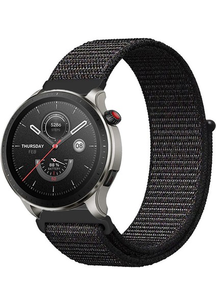 Amazfit Gtr4 ile Uyumlu Kordon Kumaş Desenli Cırt Cırtlı Spor Kayış