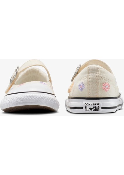 Chuck Taylor All Star Danity Mary Jane Bebek Krem Sneaker modelleri