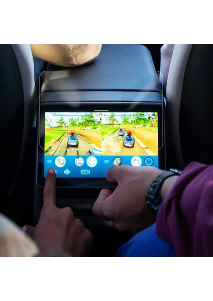 Tesla Model Y Juniper 2025 2in1 Temperli Cam Koruyucu Araç Ön ve Arka Ekran Koruyucu