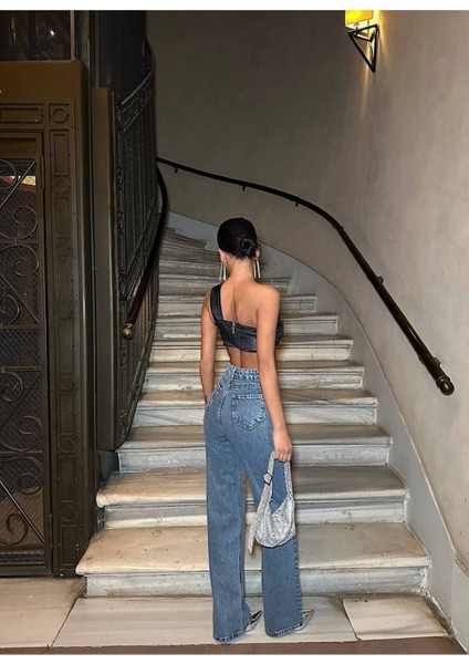 Tasarım Pinterst Model Kot Pantolon Jeans Ithal Kumaş Kalite Palazzo Pantolon fiyatları