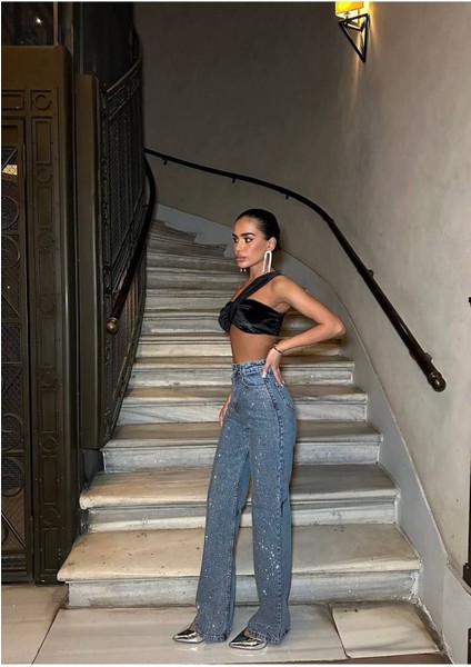 Tasarım Pinterst Model Kot Pantolon Jeans Ithal Kumaş Kalite Palazzo Pantolon modelleri