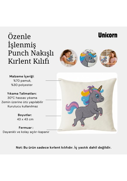 Unicorn Kırlent Kılıfı
