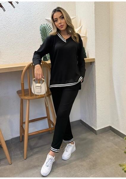 Kadın Yeni Sezon Uzun Kollu Ribana Detay Ikili Takım modelleri