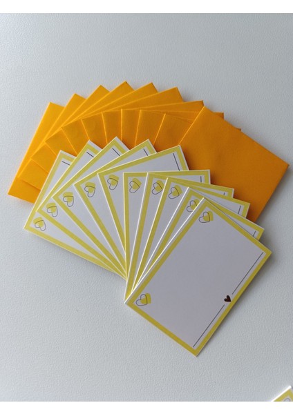 Kalpli Not Kartı Seti 10'lu Mini Not Zarfı (9x7) ile Birlikte fiyatları