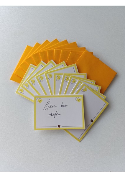 Kalpli Not Kartı Seti 10'lu Mini Not Zarfı (9x7) ile Birlikte modelleri