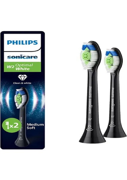 Sonicare Şarjlı Diş Fırçası 2'li Yedek Başlık - Siyah HX6062/13