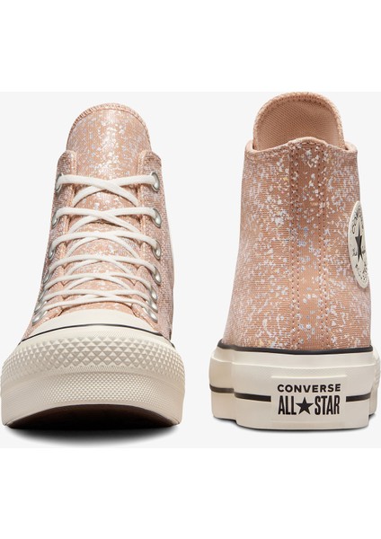 Chuck Taylor All Star Lift Glitter Unisex Turuncu Platform Sneaker modelleri