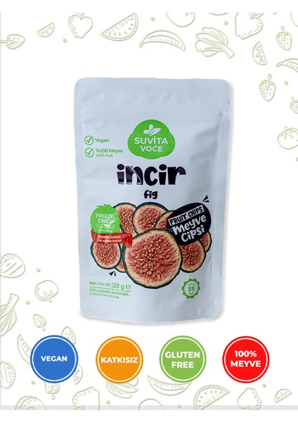 Kuru İncir Meyve Cipsi – Dondurularak Kurutulmuş Freeze Dried | Glutensiz · Katkısız