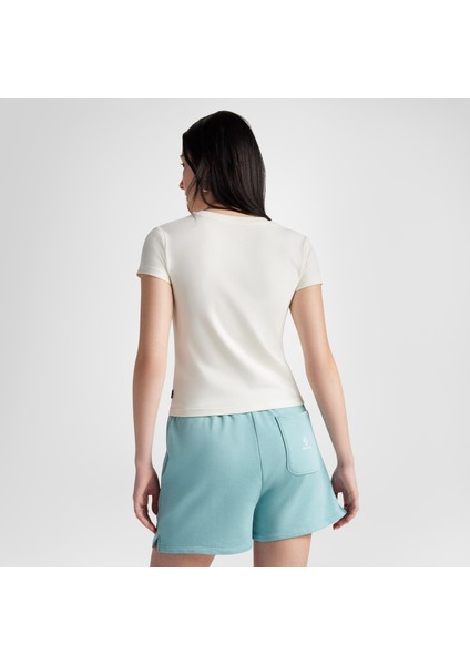 Classic Kadın Slim Fit Krem T-Shirt modelleri