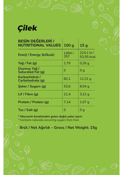 Kuru Çilek Meyve Cipsi – Dondurularak Kurutulmuş Freeze Dried | Glutensiz · Katkısız fiyatları