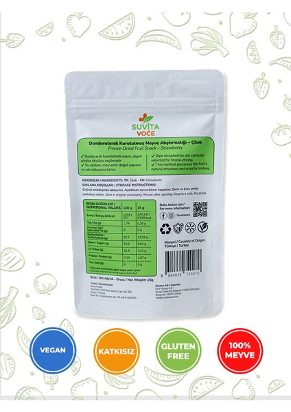 Kuru Çilek Meyve Cipsi – Dondurularak Kurutulmuş Freeze Dried | Glutensiz · Katkısız modelleri